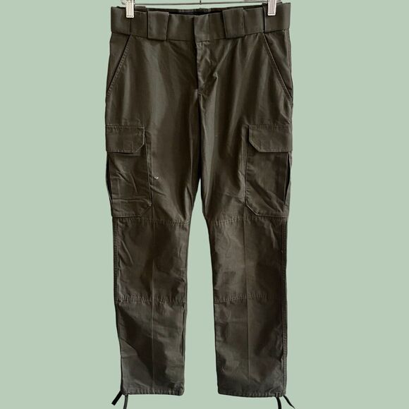 5.11 Tactical Pro Pants Womens 30x34 Relaxed Fit Green Ripstop Cargo Workwear - Picture 8 of 16